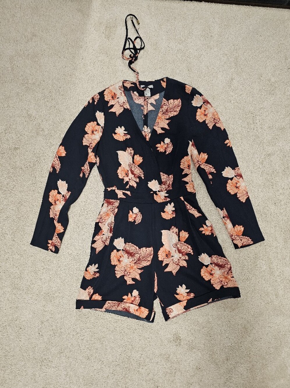 Navy Floral Romper